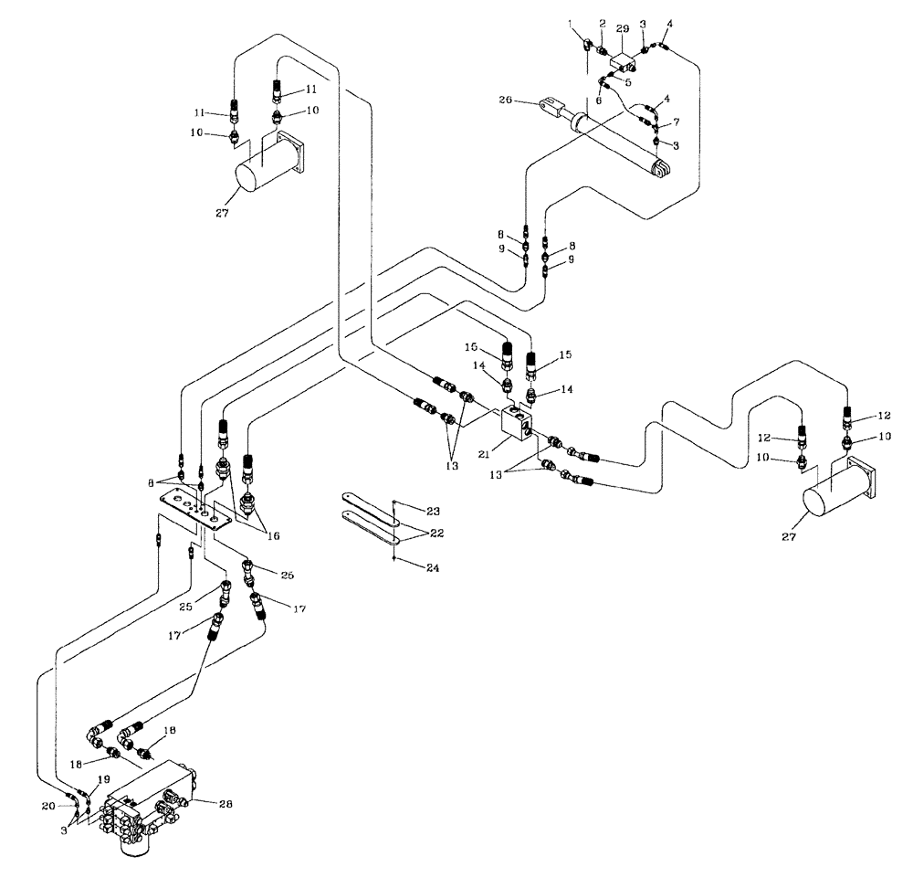 Схема запчастей Case IH AUSTOFT - (B05[02]) - HYDRUALIC CIRCUIT-CROSS CONVEYOR Hydraulic Components & Circuits