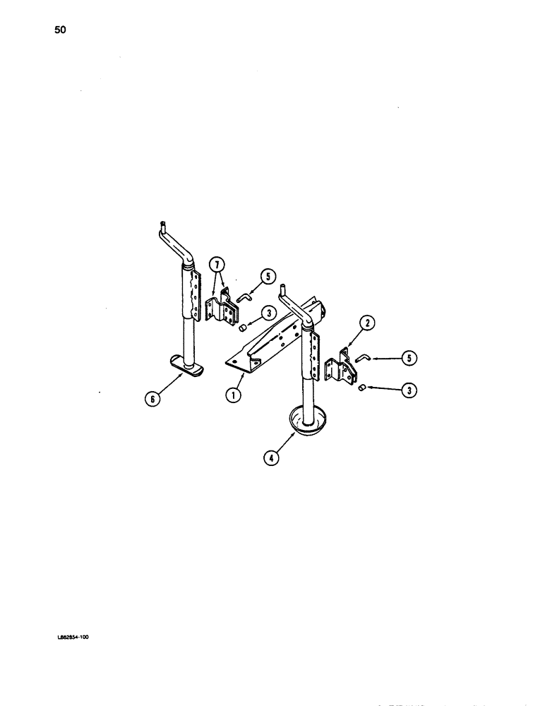 Схема запчастей Case IH 5100 - (050) - HITCH JACK 