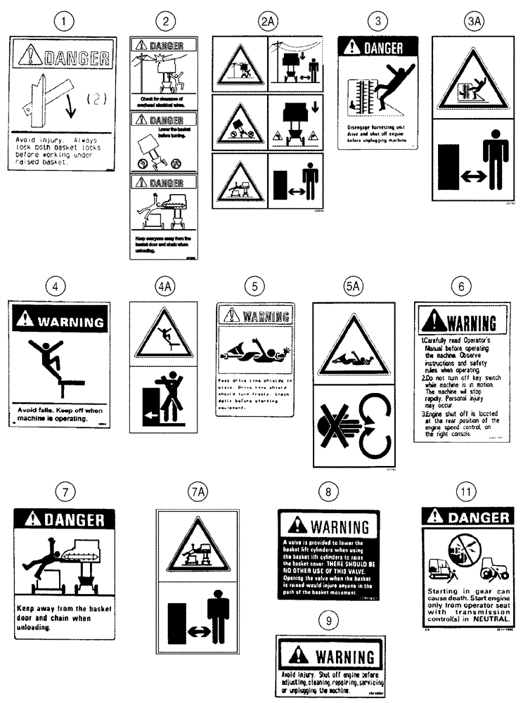 Схема запчастей Case IH 420 - (09F-21) - DECALS - CAUTION, WARNING AND DANGER (12) - CHASSIS