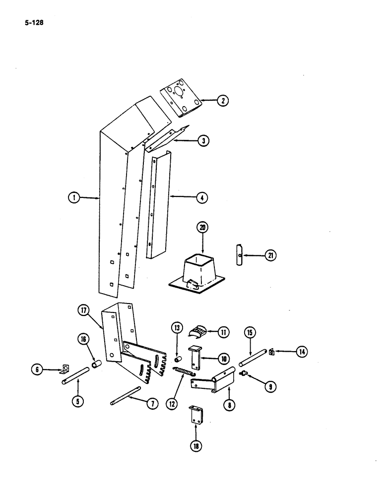 Схема запчастей Case IH 782 - (5-128) - STEERING POST AND RELEASE PEDAL (04) - STEERING