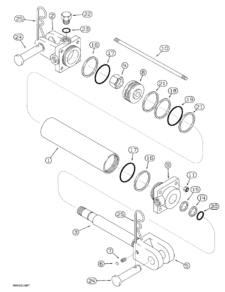 Схема запчастей Case IH 7100 - (8-68) - TRANSPORT WHEEL LIFT CYLINDER, 1980251C1, 4-1/2 INCH ID X 8 STROKE, IOWA INDUSTRIAL (08) - HYDRAULICS