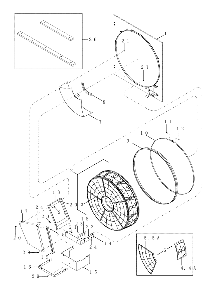 Схема запчастей Case IH 2366 - (02-05[06]) - PLASTIC ROTARY AIR SCREEN ASSY, WITH DIRT DROP BOX AND BRUSHES - ASN JJC0256400 (01) - ENGINE