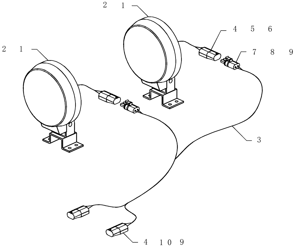 Схема запчастей Case IH 2280 - (55.404.03) - WORK LIGHTING (55) - ELECTRICAL SYSTEMS