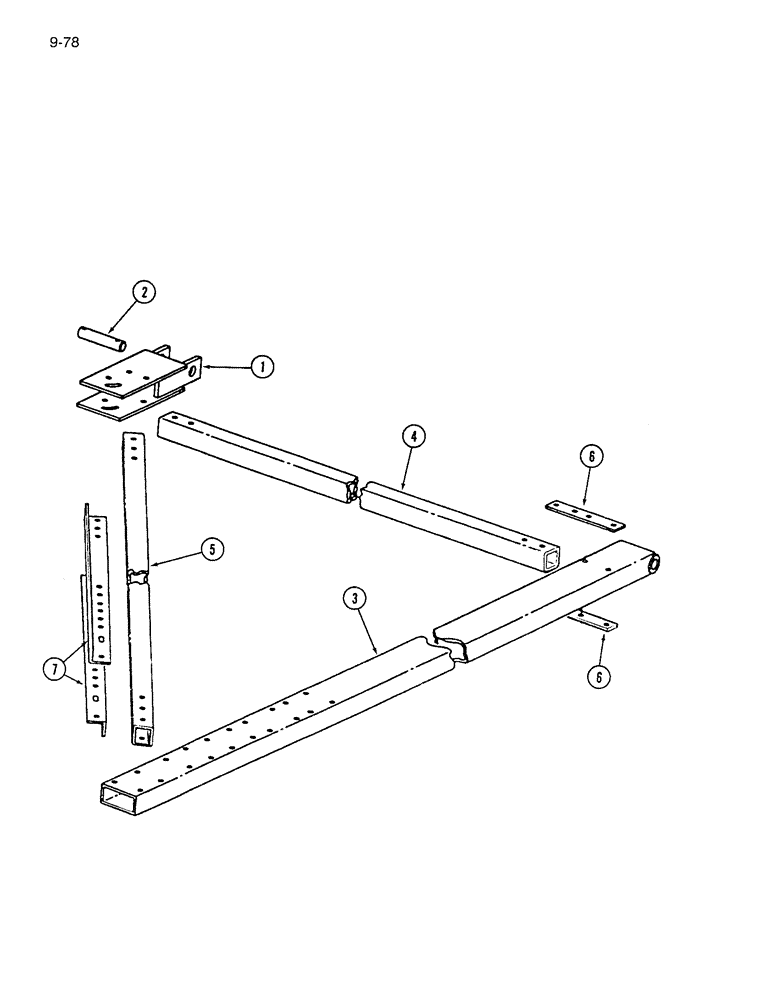 Схема запчастей Case IH 7200 - (9-078) - WING HITCH - THREE AND FOUR DRILL, MACHINES BUILT 1985 AND (09) - CHASSIS/ATTACHMENTS