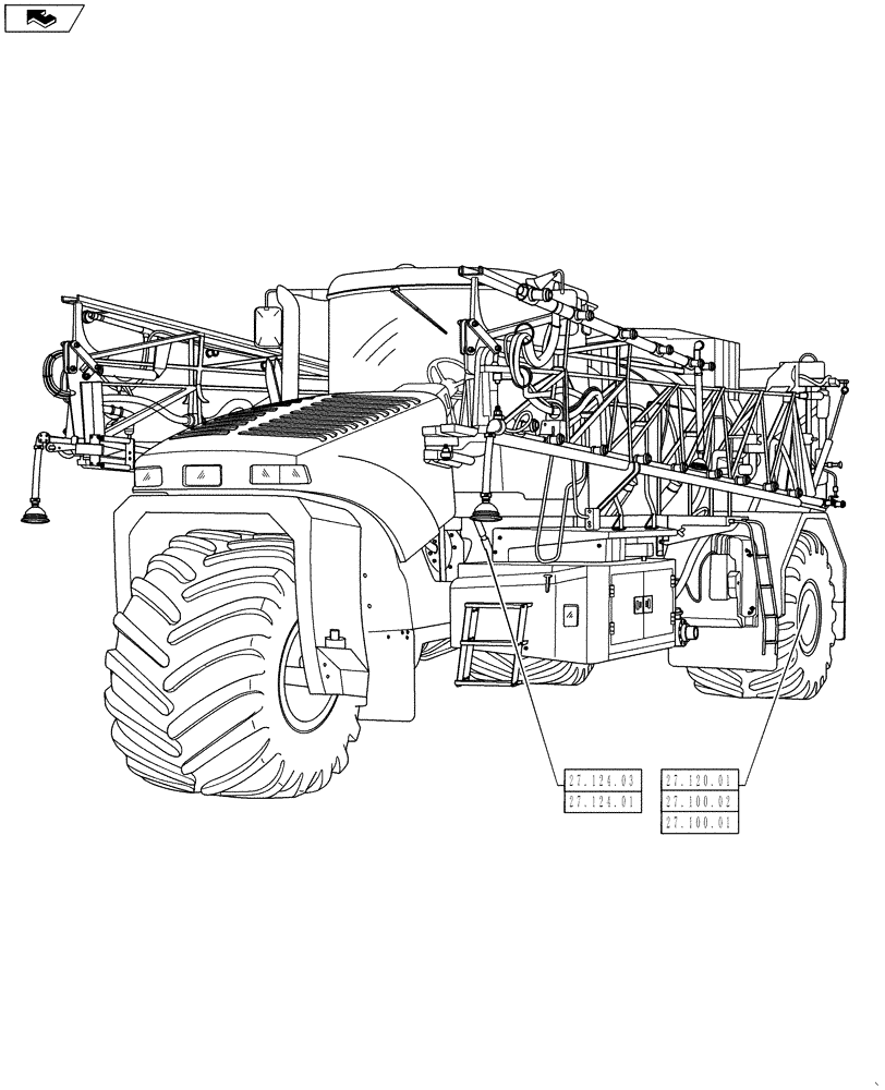 Схема запчастей Case IH TITAN 3030 - (27.000.00) - PICTORIAL INDEX - REAR DRIVE AXLE (27) - REAR AXLE SYSTEM