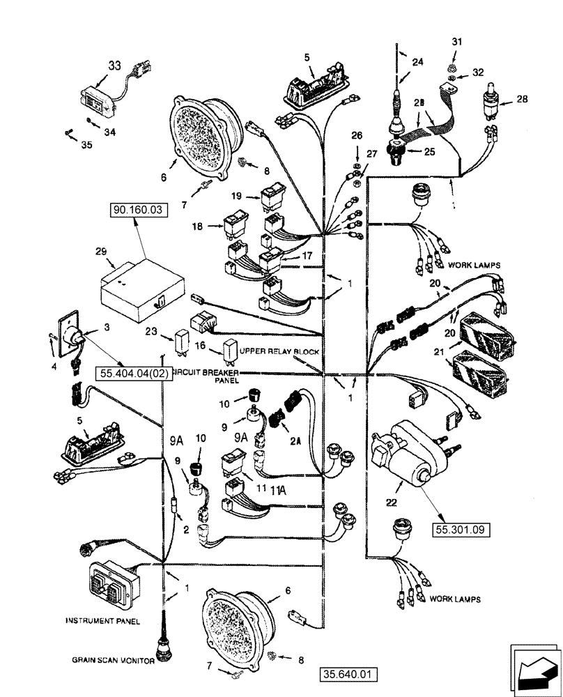 Схема запчастей Case IH 2588 - (55.510.04) - HARNESS - CAB, OVERHEAD (55) - ELECTRICAL SYSTEMS