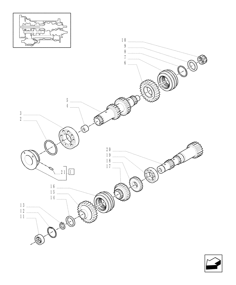 Схема запчастей Case IH MXU110 - (1.28.1) - TRANSMISSION GEARS (03) - TRANSMISSION