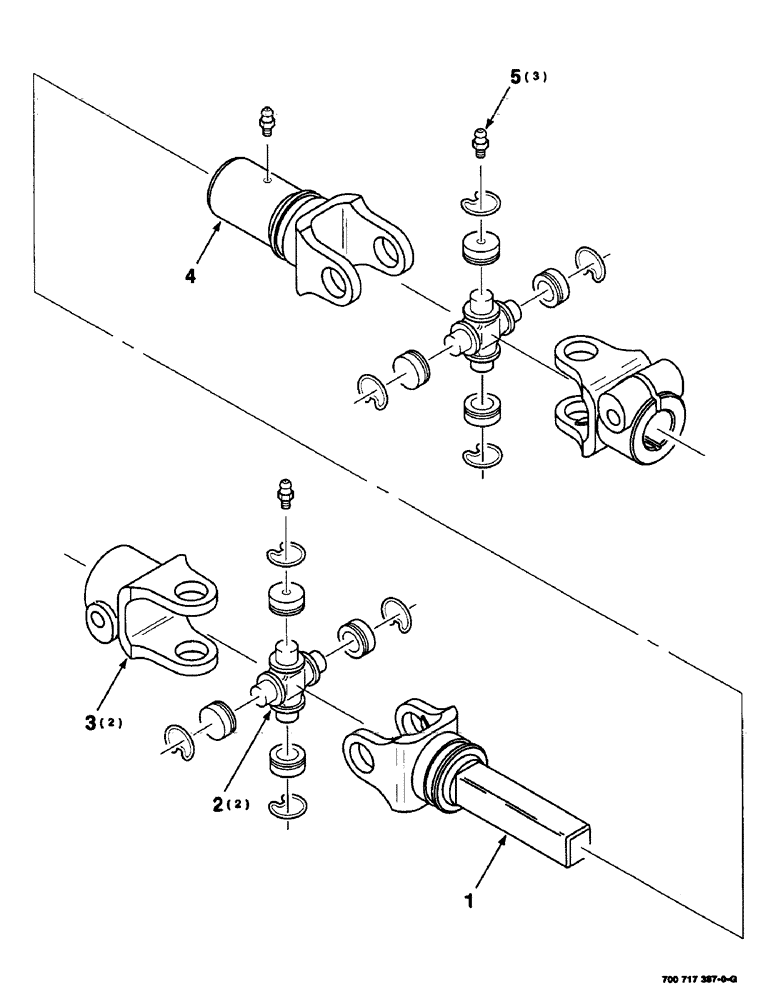 Схема запчастей Case IH SC412 - (2-34) - U-JOINT ASSEMBLY (LOWER - 12 FOOT), (700717387 U-JOINT ASSEMBLY COMPLETE) (09) - CHASSIS