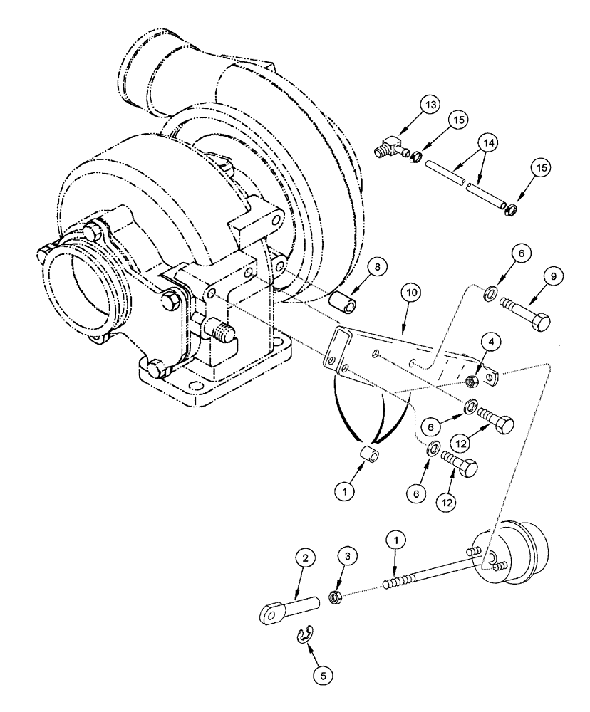 Схема запчастей Case IH FLX3300B - (02-031) - TURBOCHARGER - WASTEGATE ACTUATOR (01) - ENGINE