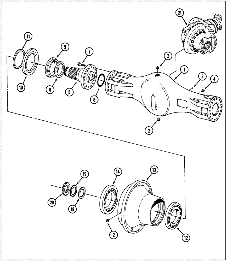 Схема запчастей Case IH 9250 - (6-105C) - REAR RIGID AXLE, HOUSING AND WHEEL HUB, 9250 ROW CROP SPECIAL TRACTOR, PRIOR TO P.I.N. JEE0032778 (06) - POWER TRAIN