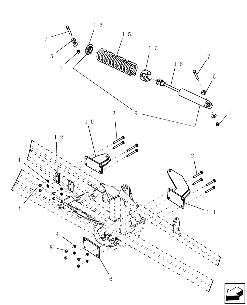 Схема запчастей Case IH SRX100 - (L.20.B[25]) - ACCESSORIES - BOOM BREAKAWAY SHOCK ABSORBER L - Field Processing