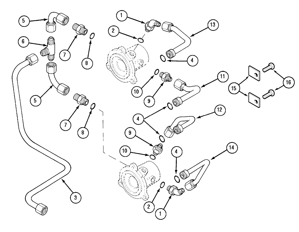 Схема запчастей Case IH MX170 - (06-18) - POWERSHIFT TUBES (21) - TRANSMISSION