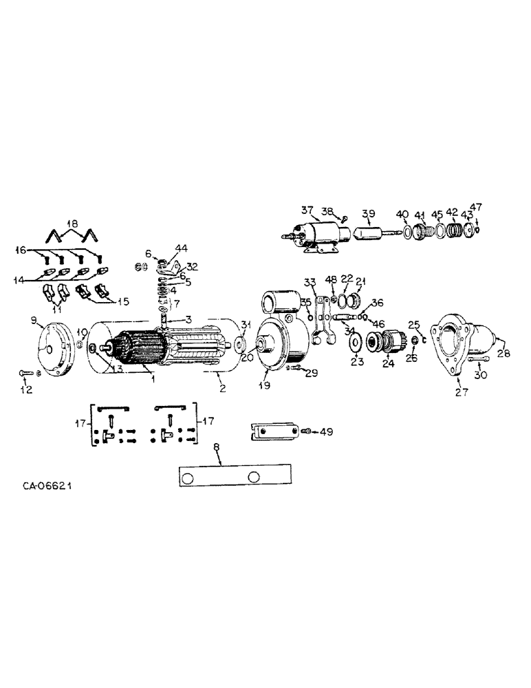 Схема запчастей Case IH 1066 - (08-10) - ELECTRICAL, CRANKING MOTOR, DELCO REMY (06) - ELECTRICAL