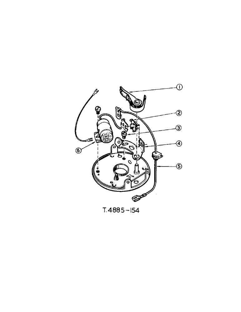 Схема запчастей Case IH 354 - (2-19[A]) - PETROL ENGINE, CIRCUIT BREAKER, DISTRIBUTOR WITH TACHO DRIVE (01) - ENGINE