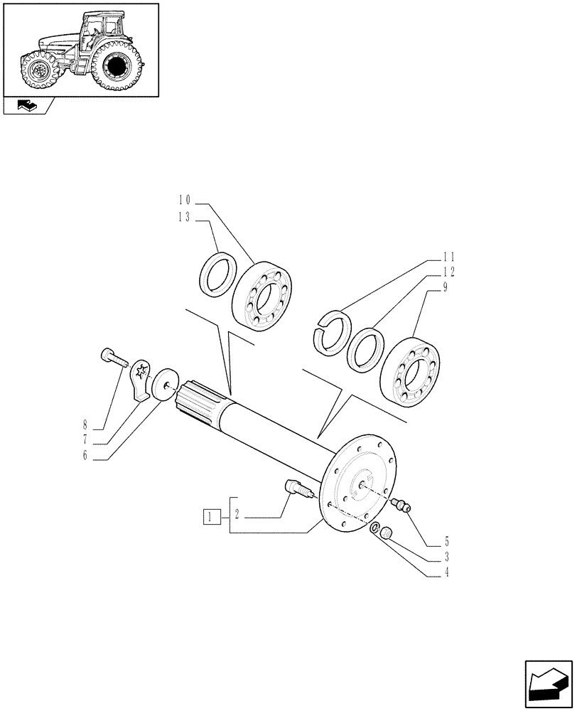 Схема запчастей Case IH FARMALL 85U - (1.48.1[01]) - FINAL DRIVE, GEARS AND SHAFTS (05) - REAR AXLE