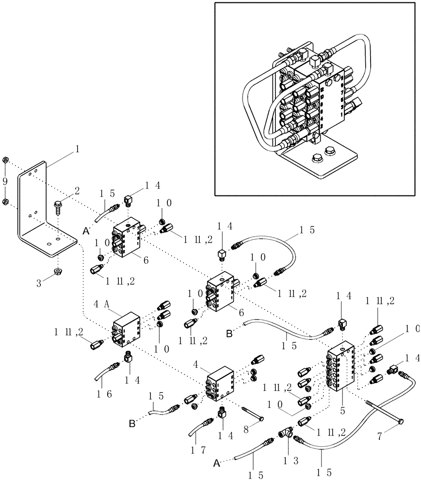 Схема запчастей Case IH 420 TIER 3 - (09A-44) - AUTOMATIC LUBRICATION SYSTEM VALVES - 4 ROW WIDE (13) - PICKING SYSTEM