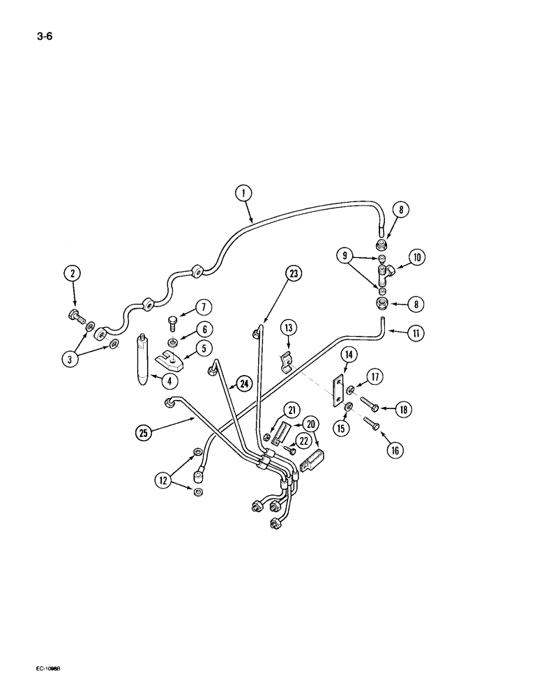 Схема запчастей Case IH 495 - (3-006) - FUEL INJECTION TUBES (03) - FUEL SYSTEM