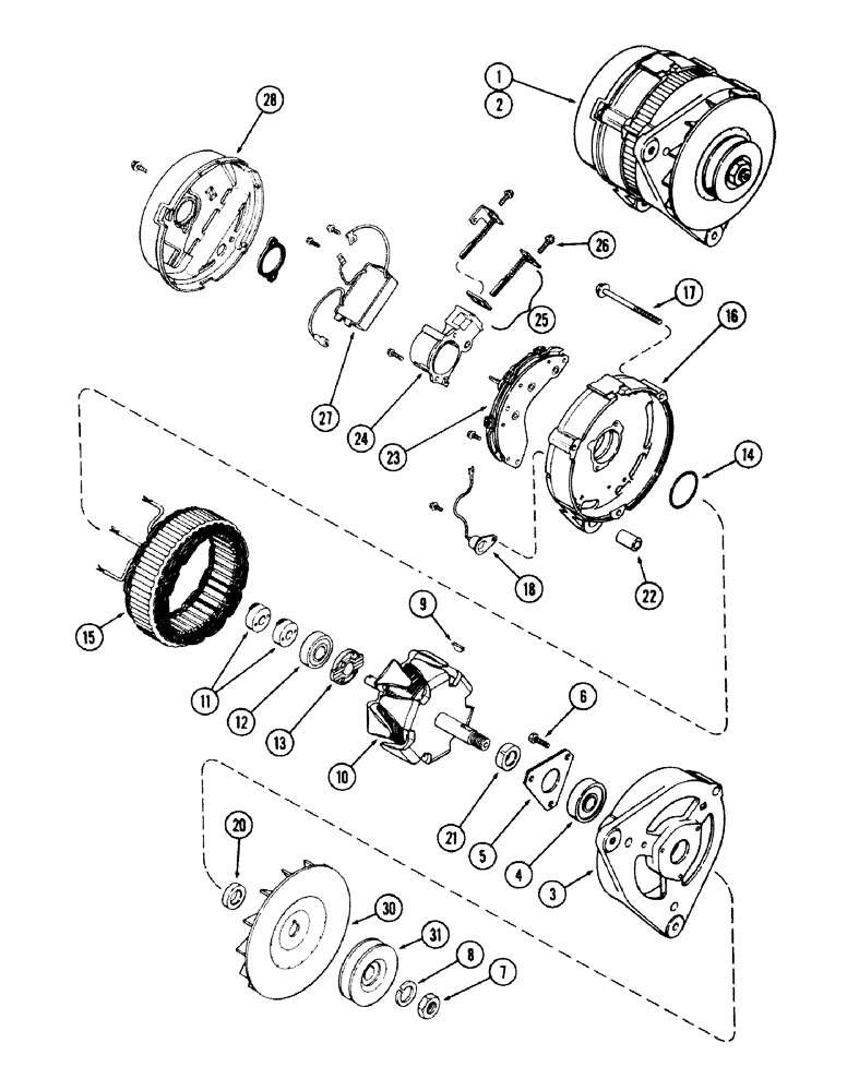 Схема запчастей Case IH 1490 - (S04-1) - K302424 ALTERNATOR, HIGH PLATFORM CAB, LUCAS NO. 24049 (06) - ELECTRICAL SYSTEMS