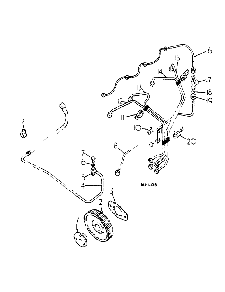 Схема запчастей Case IH 584 - (12-39) - FUEL INJECTION PIPES AND PUMP GEAR Power