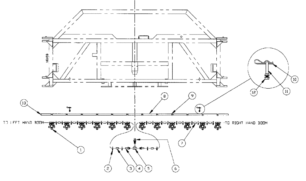 Схема запчастей Case IH SPX3150 - (207) - LIQUID PLUMBING, 60 3-BOOM SHUTOFF 10" NOZZLE SPACING, CENTER BOOM (78) - SPRAYING