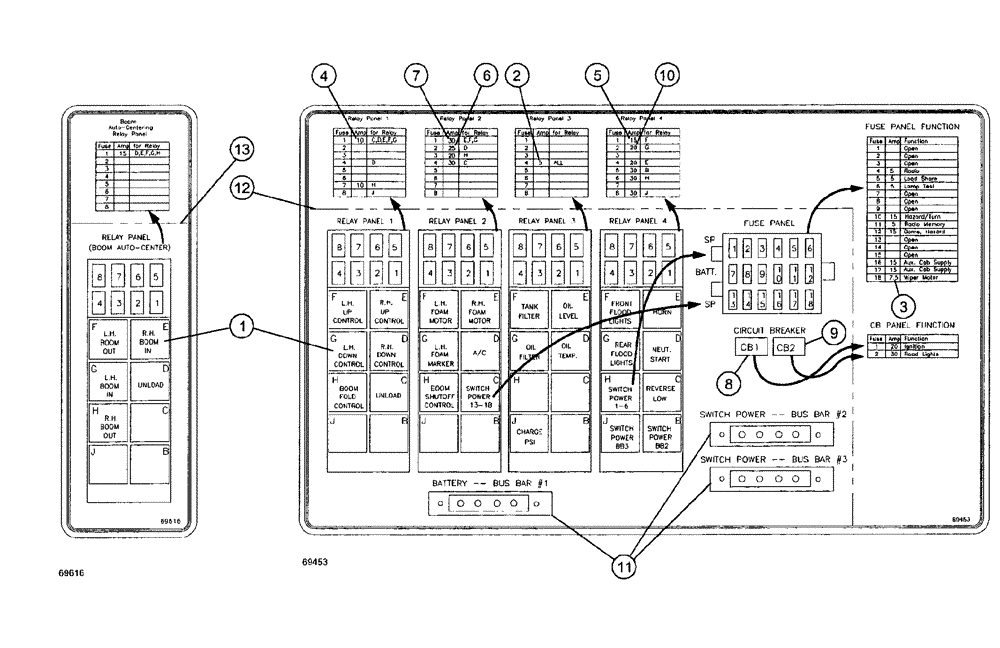 Схема запчастей Case IH SPX3150 - (285) - ELECTRICAL, FUSE AND RELAY PANEL (55) - ELECTRICAL SYSTEMS