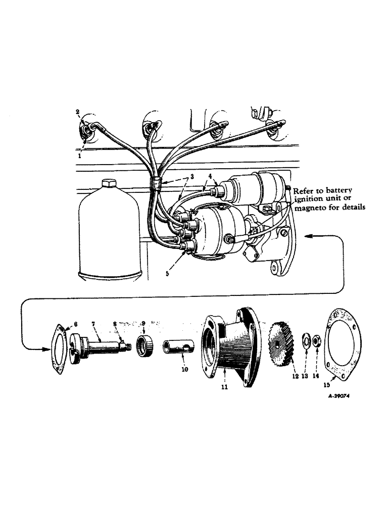 Схема запчастей Case IH 400-SERIES - (098) - ELECTRICAL SYSTEM-CARBURETED ENGINE, SPARK PLUGS, CABLES & IGNITION UNIT DRIVE PARTS (06) - ELECTRICAL SYSTEMS