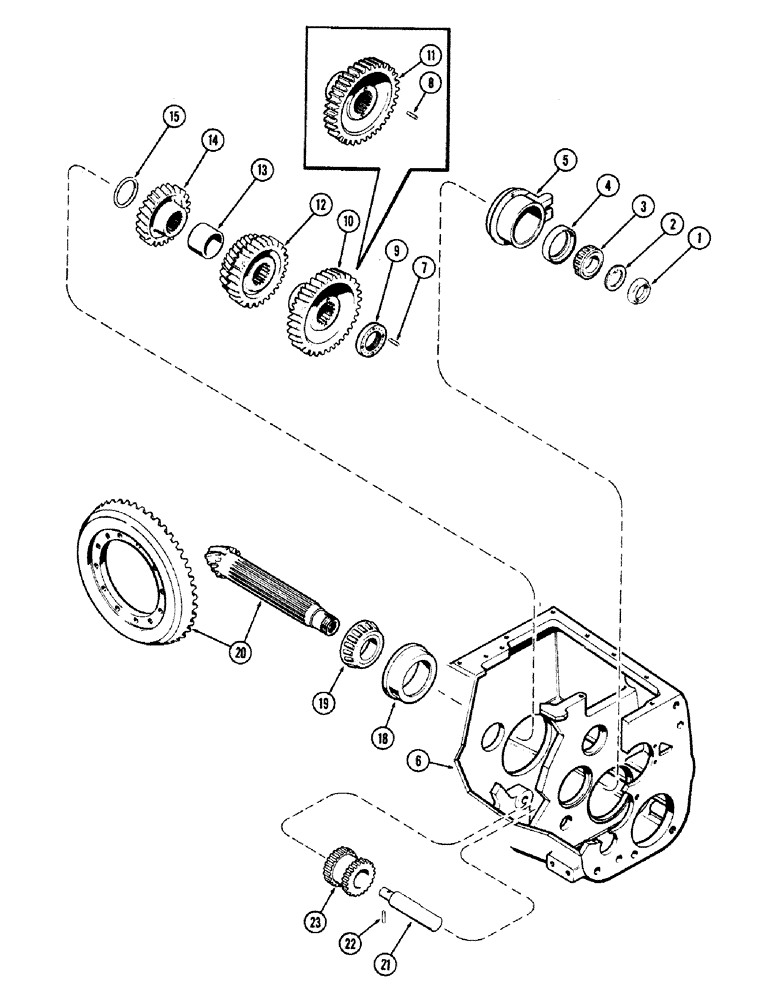 Схема запчастей Case IH 870 - (178) - COUNTER AND REVERSE IDLER SHAFTS, MECHANICAL SHIFT (06) - POWER TRAIN