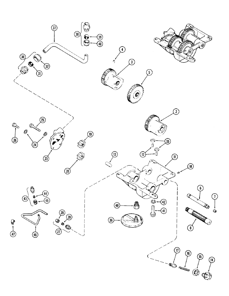 Схема запчастей Case IH 870 - (049A) - 3 GEAR BALANCER & OIL PUMP, (301B) SPARK IGNITION ENGINE (02) - ENGINE