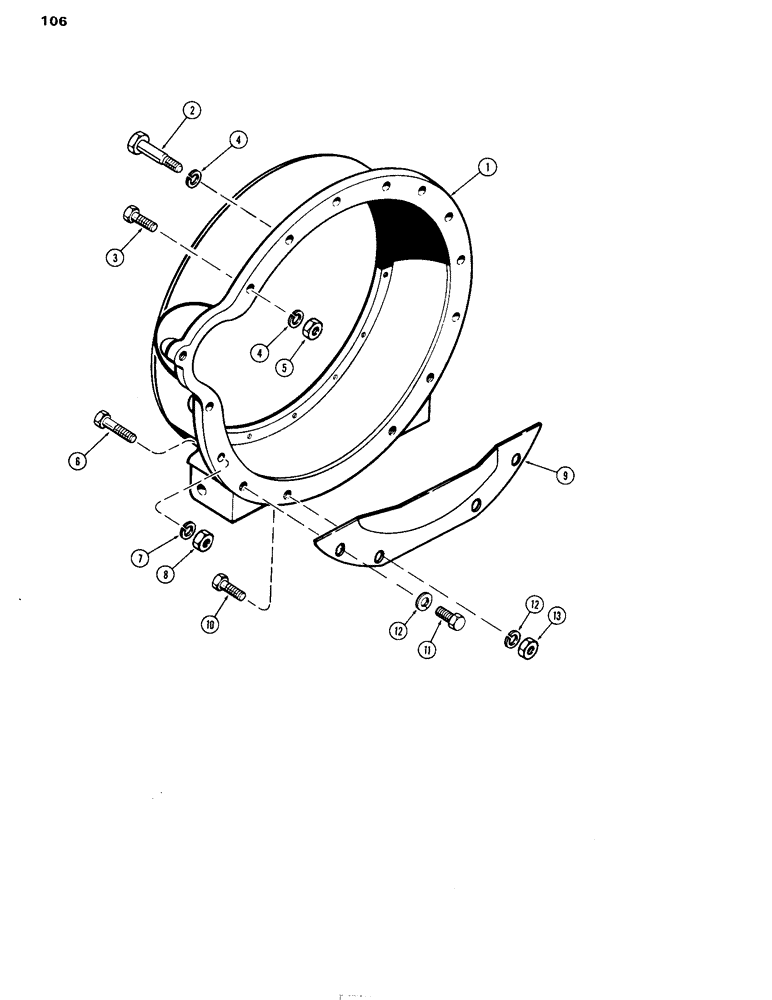 Схема запчастей Case IH 504D - (106) - FLYWHEEL HOUSING, NUMBER THREE SAE, D (10) - ENGINE