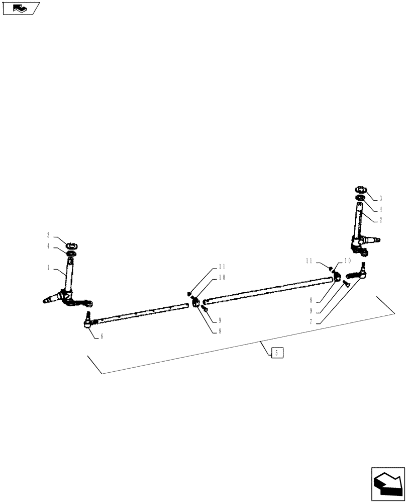 Схема запчастей Case IH FARMALL 55A - (41.106.01[02]) - TIE-ROD AND SPINDLES - 2WD (41) - STEERING