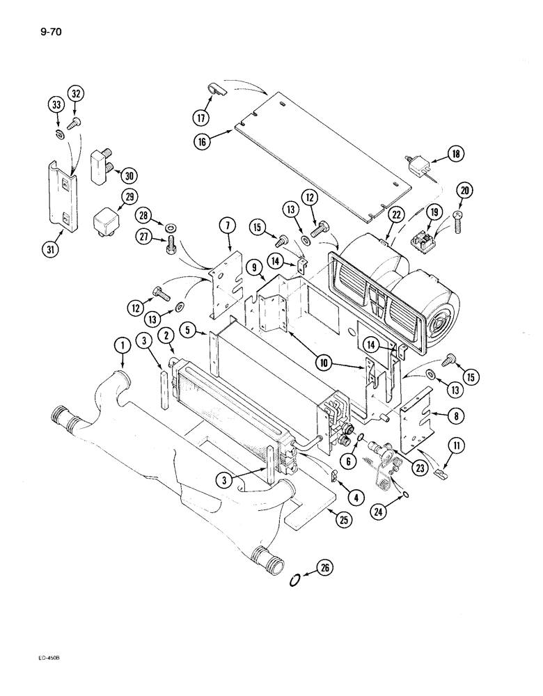 Схема запчастей Case IH 895 - (9-070) - CAB, AIR CONDITIONING BLOWER ASSEMBLY (09) - CHASSIS/ATTACHMENTS