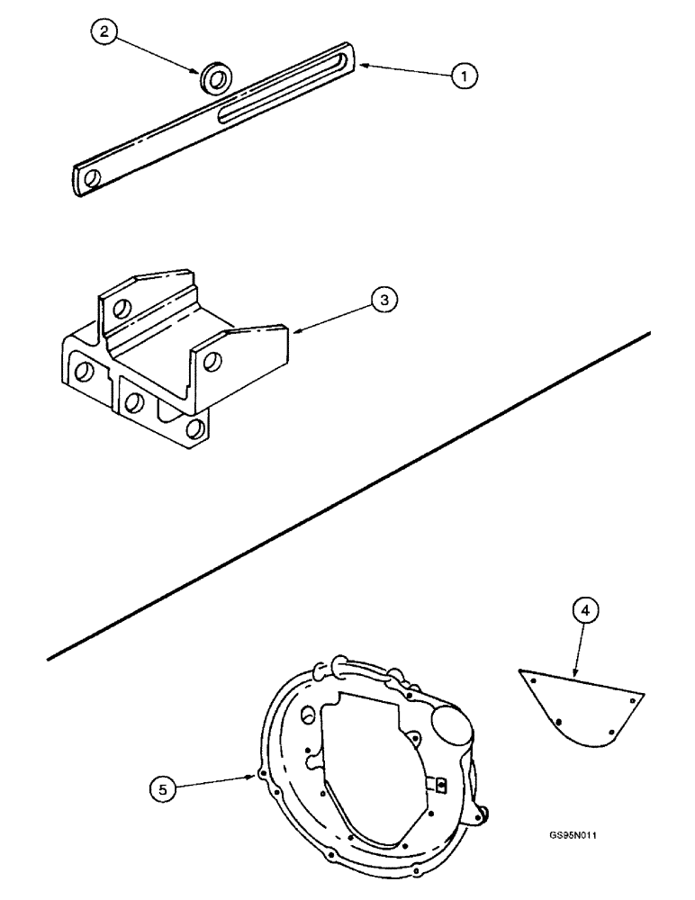 Схема запчастей Case IH D-282 - (2-104) - ALTERNATOR BRACKET, 706 TRACTORS / CLUTCH HOUSING ADAPTOR, 416 & 422 CORN PICKERS 