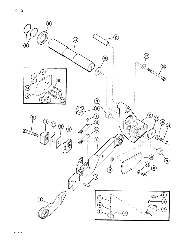 Схема запчастей Case IH 7150 - (9-010) - HITCH LOWER LIFT LINKS, PRIOR TO P.I.N. JJA0036010 (09) - CHASSIS/ATTACHMENTS