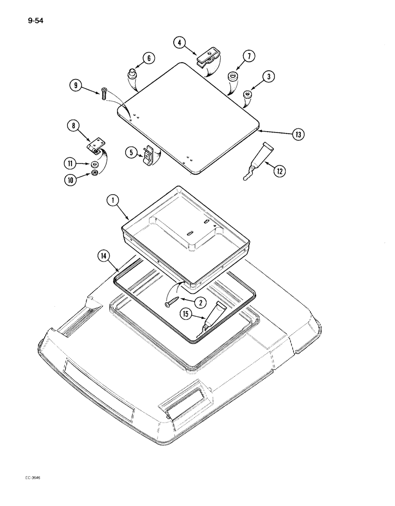 Схема запчастей Case IH 895 - (9-054) - CAB, ROOF HATCH SEAL SERVICE KIT (09) - CHASSIS/ATTACHMENTS