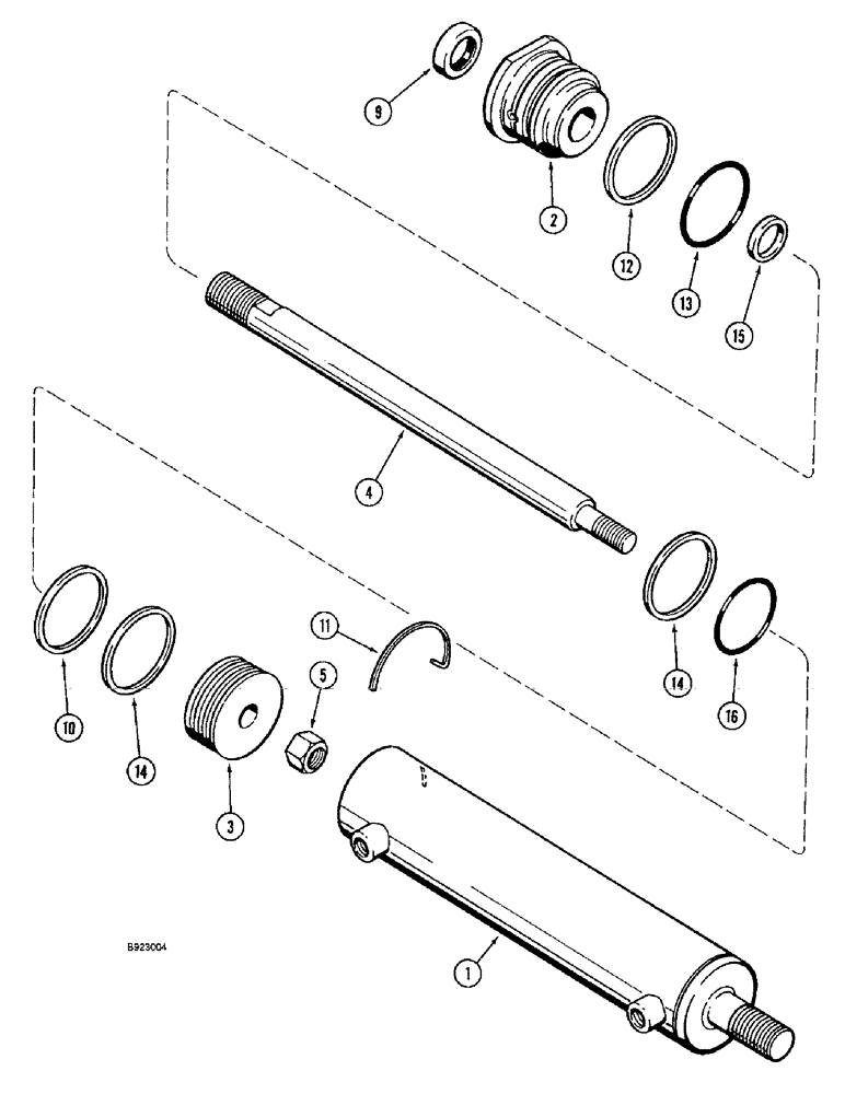 Схема запчастей Case IH 1666 - (5-46) - STEERING CYLINDER, POWER GUIDE AXLE (04) - STEERING