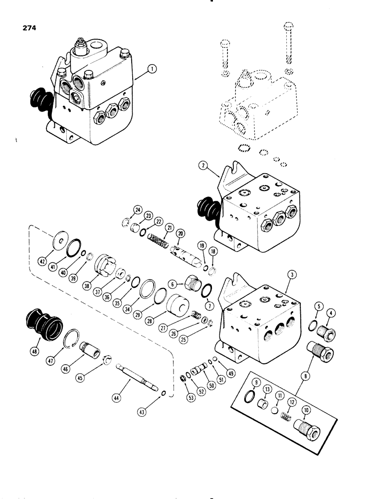 Схема запчастей Case IH 1270 - (274) - G101003 BRAKE VALVE ASSEMBLY, USED WITHOUT DIFFERENTIAL LOCK, FIRST USED P.I.N. 8803261 (07) - BRAKES