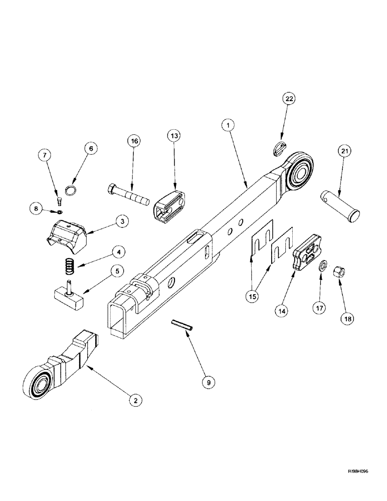 Схема запчастей Case IH MX180 - (9-122) - LOWER LIFT LINKS, HITCH, N.A. ONLY, MX180 (09) - CHASSIS/ATTACHMENTS