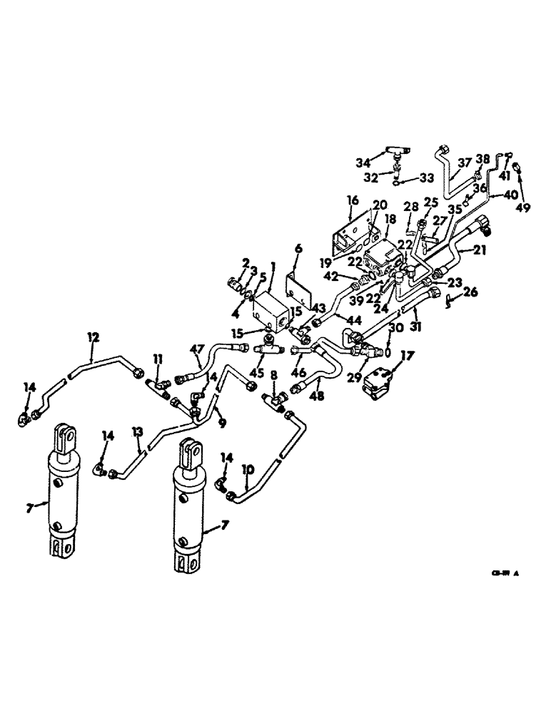 Схема запчастей Case IH 4100 - (F-29) - HYDRAULIC SYSTEM, HYDRAULIC TUBING AND CONNECTIONS, TRACTORS W/ THREE POINT HITCH (07) - HYDRAULIC SYSTEM