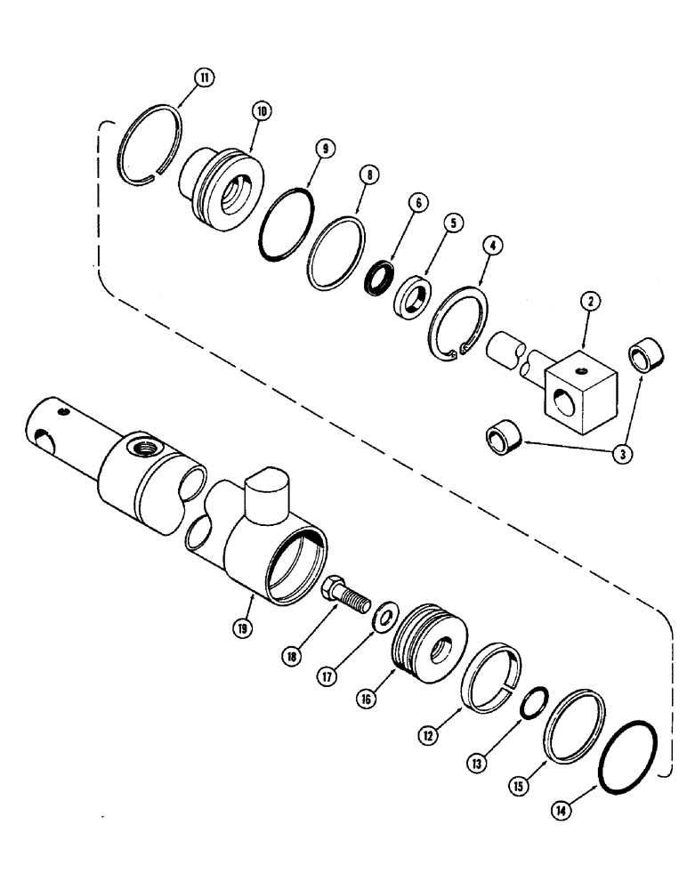 Схема запчастей Case IH 2470 - (168) - FRONT STEERING CYLINDER, 2-1/2" (63.5 MM) DIAMETER X 9-7/8" (250.83MM) STROKE (05) - STEERING