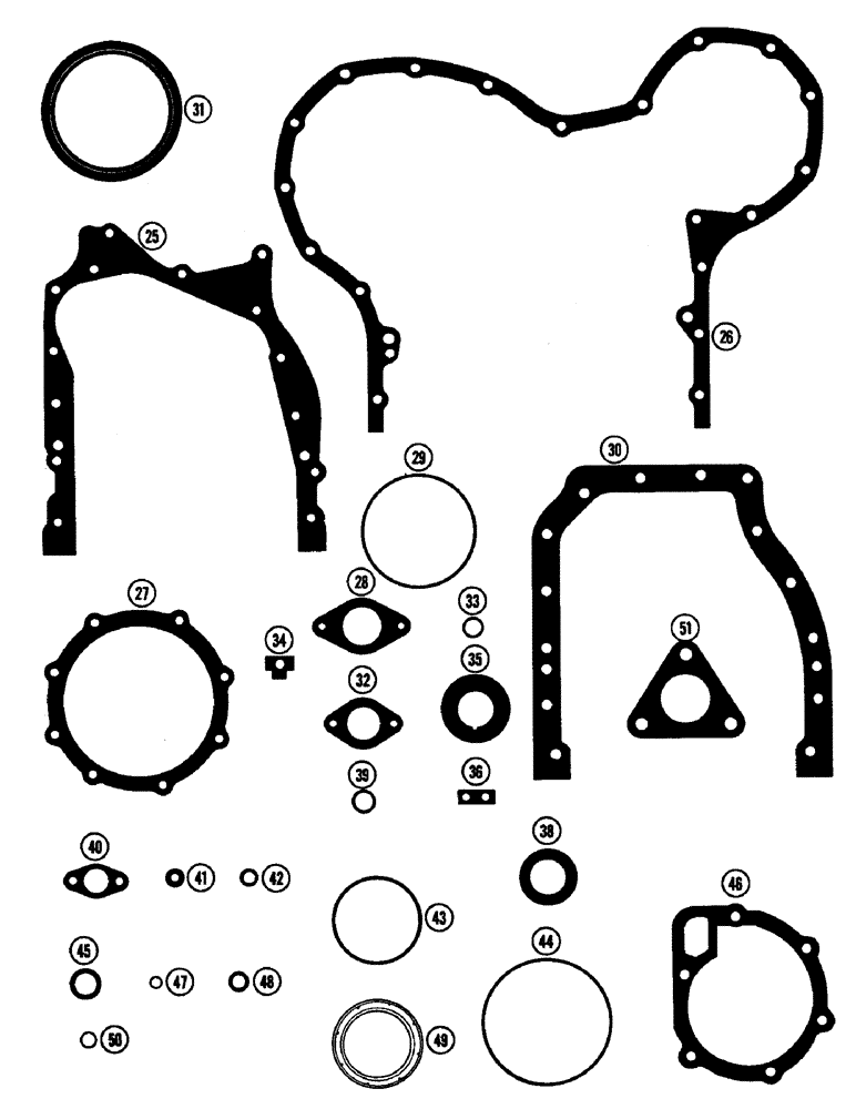 Схема запчастей Case IH 4890 - (2-50) - GASKET KIT, 674 CUBIC INCH DIESEL ENGINE, FOR COMPLETE OVERHAUL (02) - ENGINE