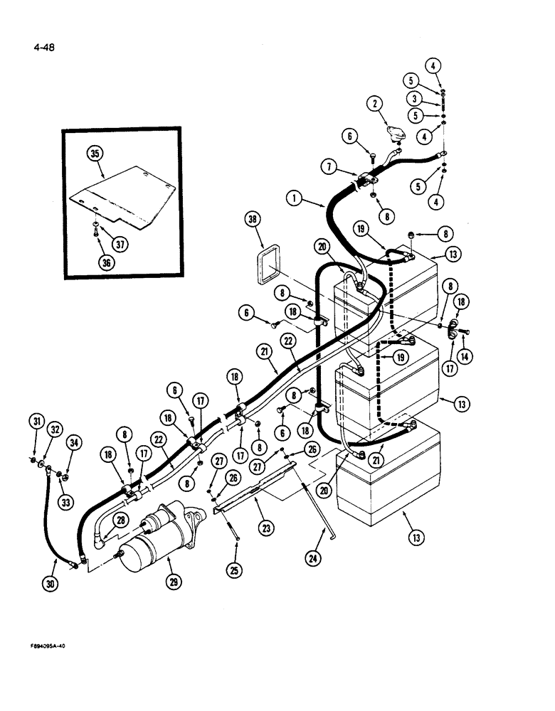 Схема запчастей Case IH 9270 - (4-048) - BATTERIES & CABLES (04) - ELECTRICAL SYSTEMS