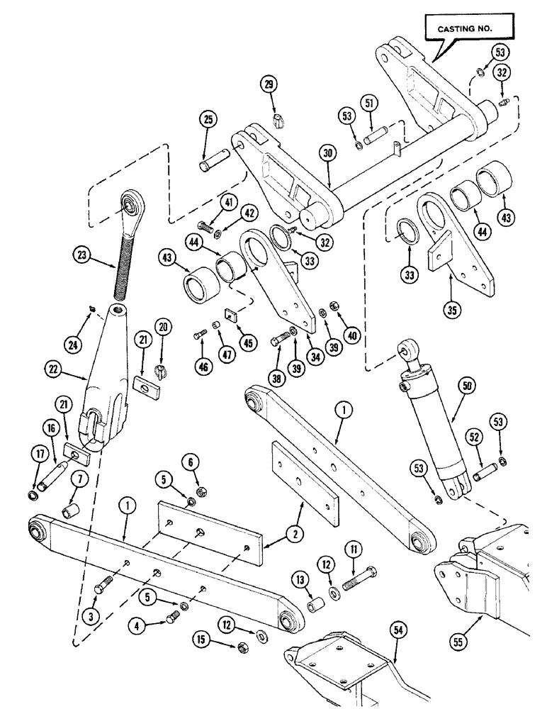 Схема запчастей Case IH 4690 - (9-326) - THREE POINT HITCH, DRAFT ARMS, LIFT LINKS AND ROCKSHAFT PIN 8860450 (09) - CHASSIS/ATTACHMENTS