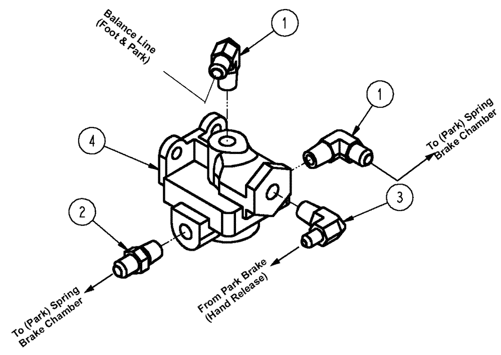 Схема запчастей Case IH TITAN 3020 - (07-009) - QUICK RELEASE, PARK BRAKE Pneumatics