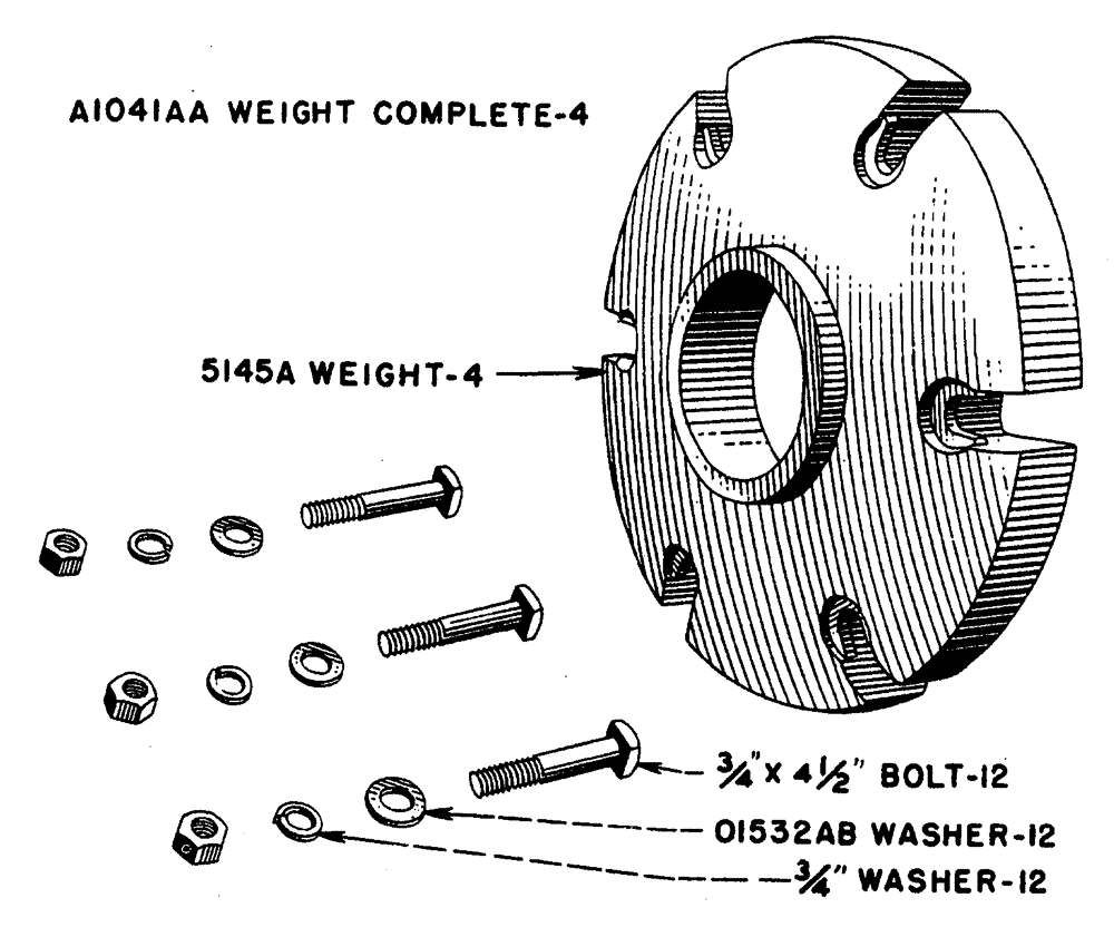 Схема запчастей Case IH L-SERIES - (062) - REAR WHEEL WEIGHTS FOR PNEUMATIC TIRED WHEEL (06) - POWER TRAIN