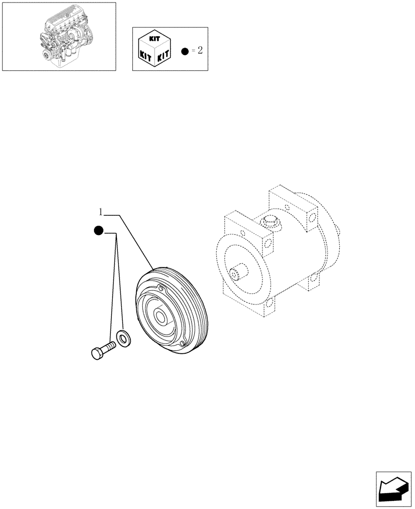 Схема запчастей Case IH STX430 - (09-55) - COMPRESSOR, AIRCOND. - COMPONENTS, STX & STEIGER 380 / 430 (09) - CHASSIS