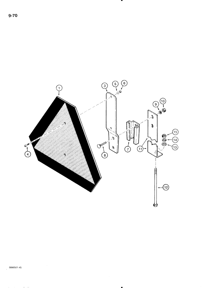 Схема запчастей Case IH 370 - (9-70) - SLOW MOVING VEHICLE EMBLEM (09) - CHASSIS/ATTACHMENTS