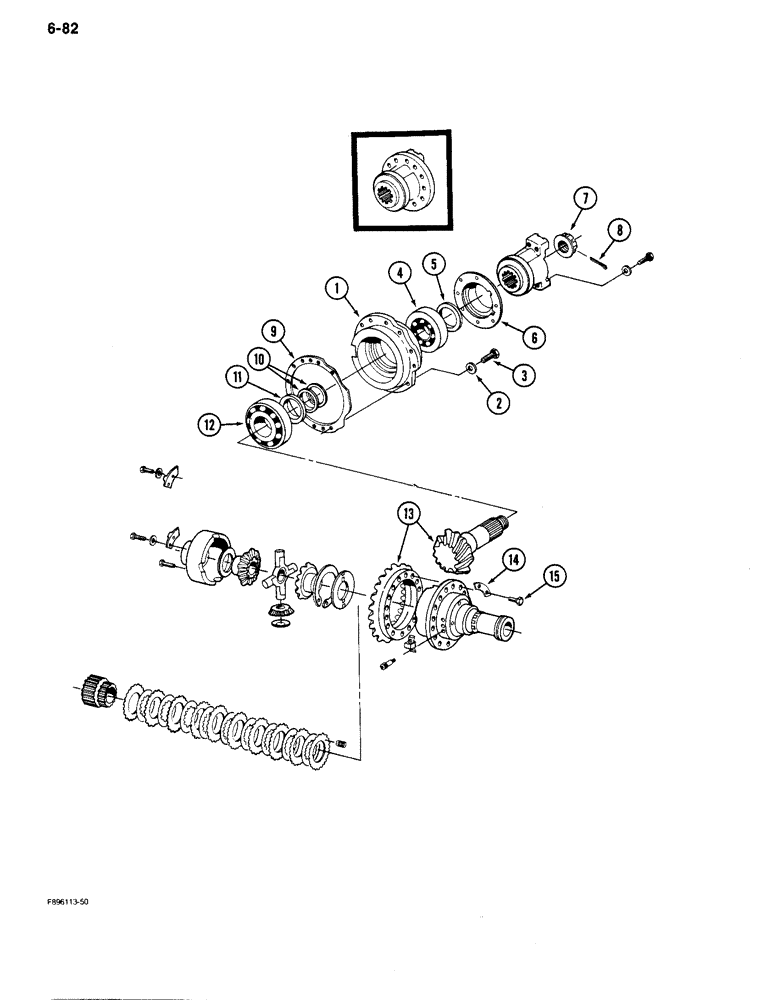 Схема запчастей Case IH 9150 - (6-082) - AXLE ASSEMBLY, DIFFERENTIAL, K598.85/95 SERIES (06) - POWER TRAIN