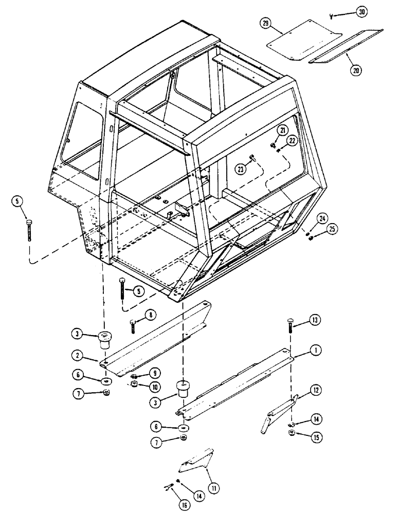 Схема запчастей Case IH 2670 - (454) - CAB, MOUNTING, FIRST USED CAB SERIAL NUMBER 7864002 (09) - CHASSIS/ATTACHMENTS