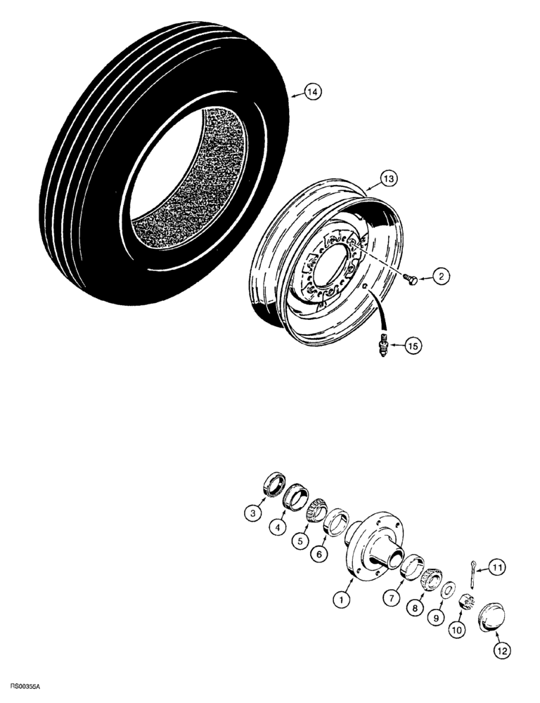 Схема запчастей Case IH 5700 - (9-138) - GAUGE WHEELS, HUBS, AND TIRES, FOUR BOLT HUB, ALL DIRECT MOUNTED MODELS (18) - MISCELLANEOUS