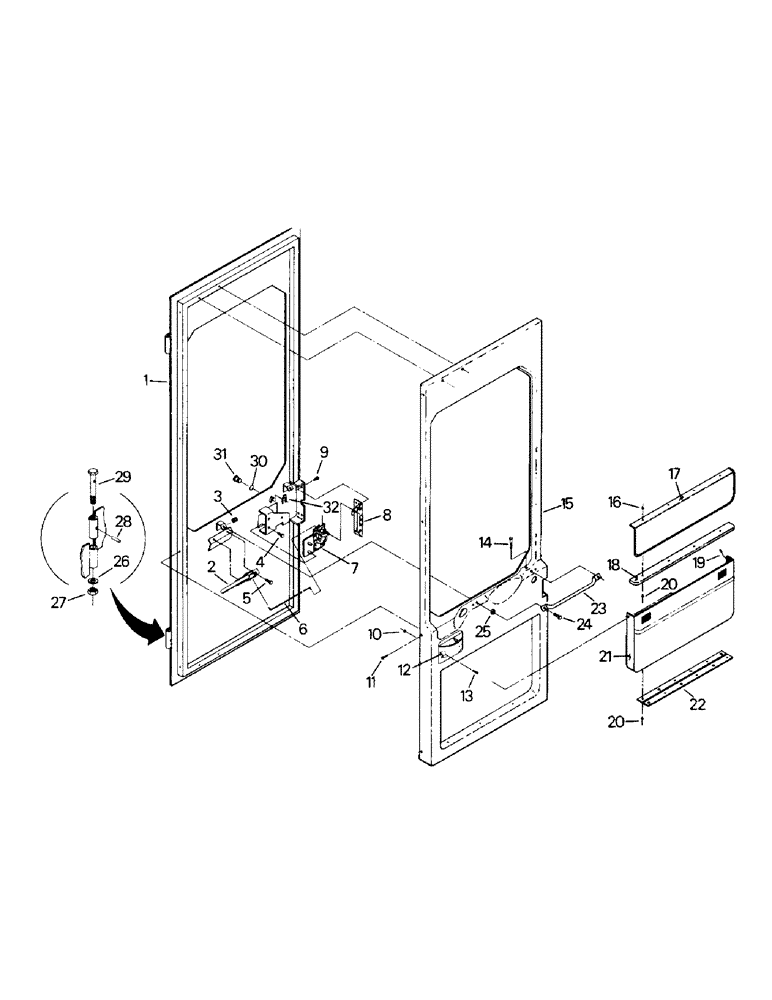 Схема запчастей Case IH ST220 - (01-05) - DOOR ASSEMBLY (10) - CAB